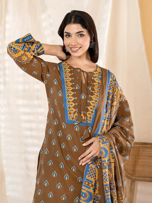 Brown Farsi Salwar Kurta Set