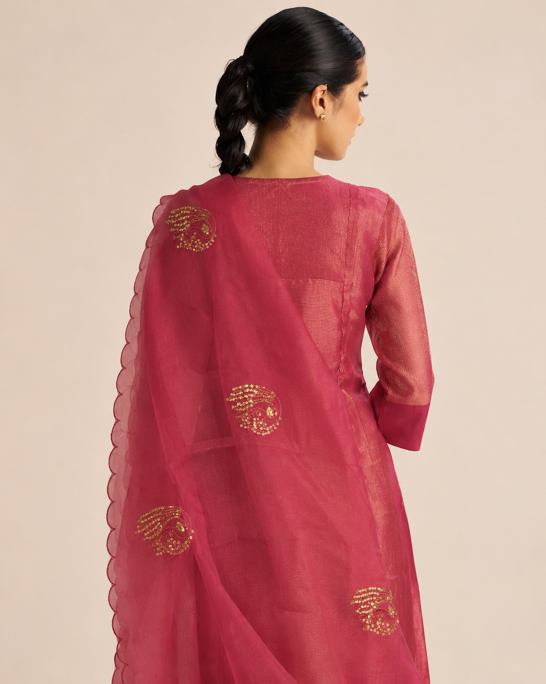 Radiant Rose Silk Kurta Set